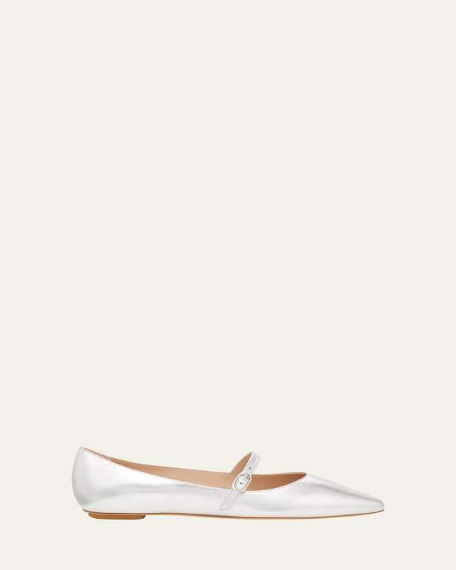 Emilia Metallic Mary Jane Ballerina Flats